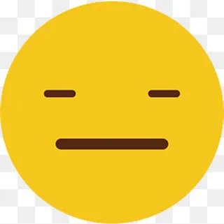 黄色可爱圆脸矢量眯成线表情,免抠元素