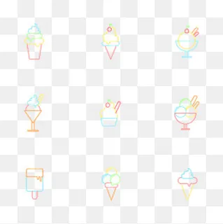 夏日冰淇淋马卡龙配色图标,免抠元素