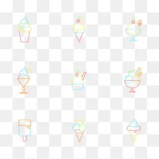 夏日冰淇淋马卡龙配色图标,免抠元素