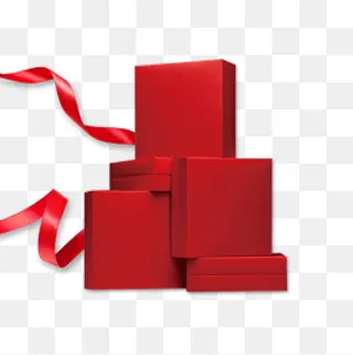 红色新年礼物礼盒情人节礼包丝带,免抠元素
