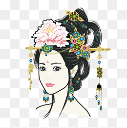 手绘牡丹仙子,免抠元素(2126*2126px)eps,ai矢量模版下载