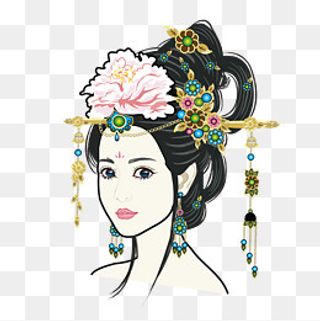 手绘牡丹仙子,免抠元素