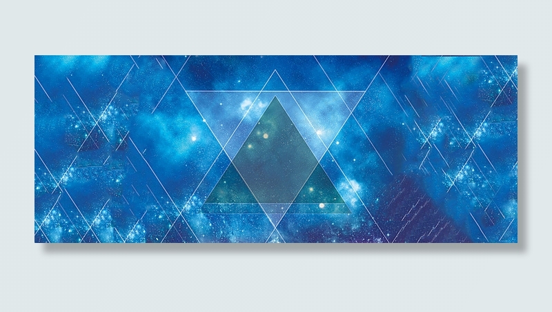 化妆品素材星空扁平几何蓝色海报背景背景图片素材