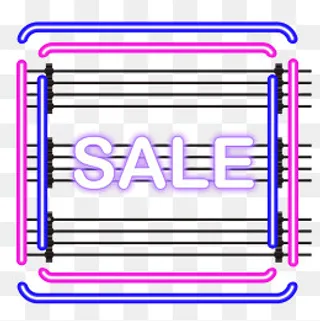 618边框霓虹灯促销图标装饰图案,免抠元素