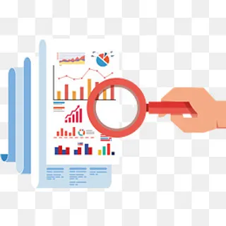 用放大镜看数据统计表,免抠元素