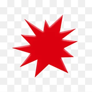 手绘红色爆炸对话框标签,免抠元素