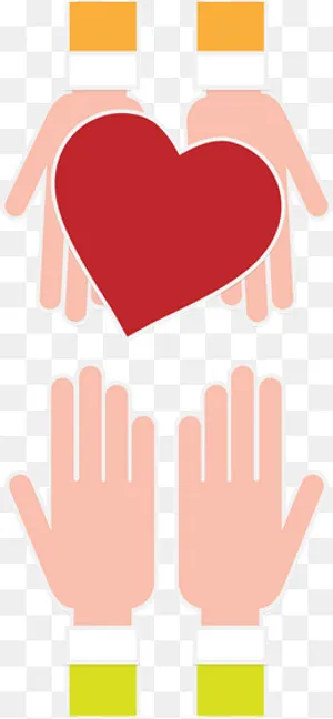 矢量手绘手捧心