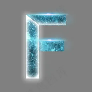 炫酷星空光效分割数字F