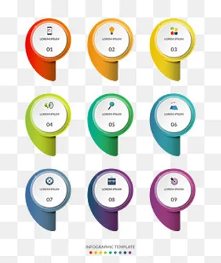 创意立体标签矢量图表,免抠元素