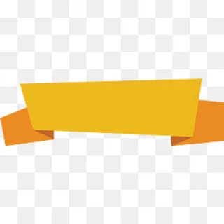 黄色卡通丝带素材图,免抠元素