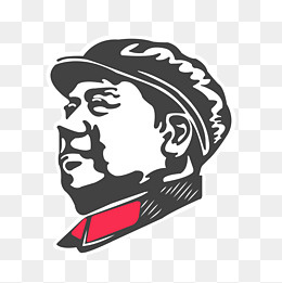 建军节手绘矢量扁平毛主席头像装,免抠元素