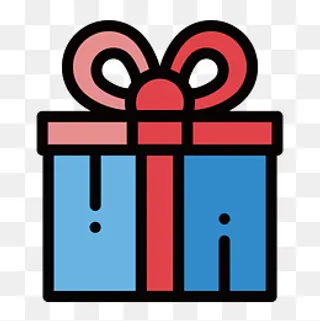 彩色手绘线稿礼盒元素,免抠元素