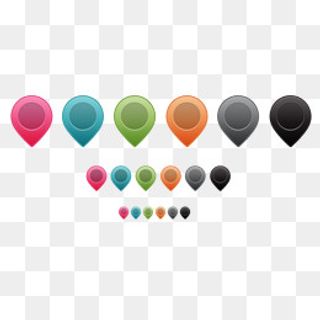 多种规格颜色地图定位符号,免抠元素