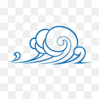 卷曲祥云线条,免抠元素