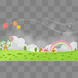 草地游乐主题卡通边框