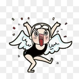 矢量傅园慧表情包高兴的人