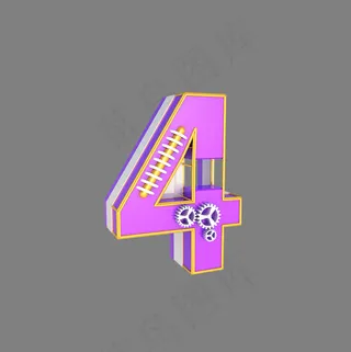 C4D立体电商活动促销数字倒计时4