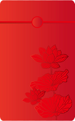 打开的荷花红包,免抠元素