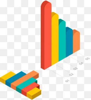 矢量手绘立体柱状图,免抠元素