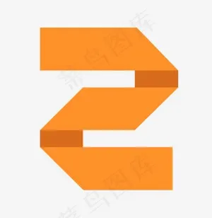 创意二维数字折纸数字2