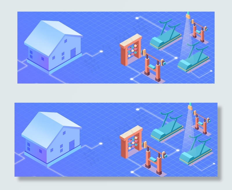2.5D锻炼健身简约器械海报背景图片素材