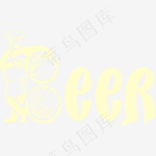 黄色beer艺术字