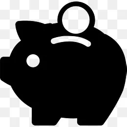 黑色扁平猪剪影图标,免抠元素(2856*2800px)eps,ai矢量模版下载