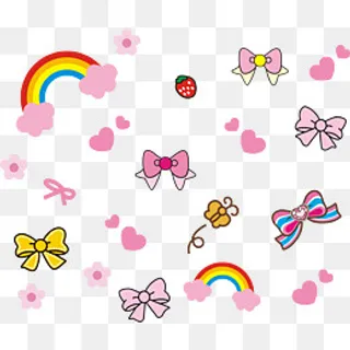 矢量蝴蝶结彩虹可爱,免抠元素