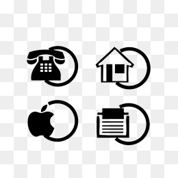 手绘黑色网络图标图片,免抠元素