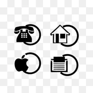 手绘黑色网络图标图片,免抠元素