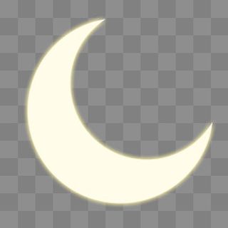 手绘卡通白色夜景装饰月亮,免抠元素