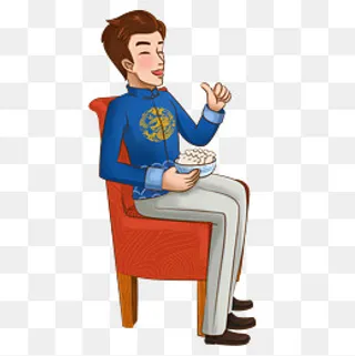 卡通新年唐装人物点赞的爸爸,免抠元素