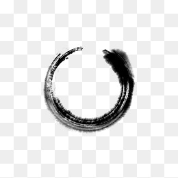 当代水墨 水墨圆框 国学 装饰,免抠元素