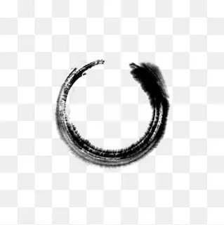 当代水墨 水墨圆框 国学 装饰,免抠元素