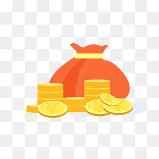 金币满满钱袋矢量装饰图案,免抠元素