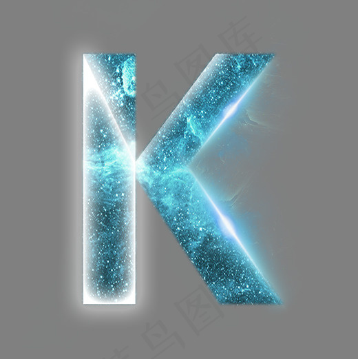 炫酷星空光效分割数字K(2000X2000(DPI:300))psd模版下载