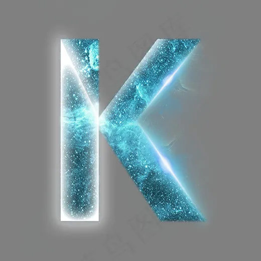 炫酷星空光效分割数字K(2000X2000(DPI:300))psd模版下载