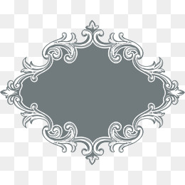欧式花纹边框矢量线框图