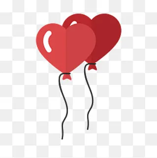七夕情人节爱心气球png,免抠元素