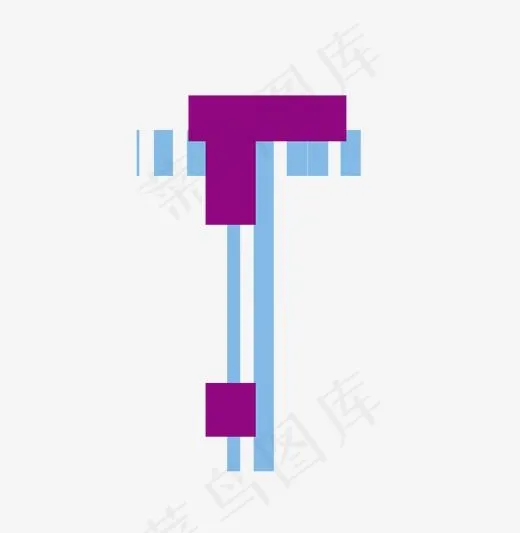 层叠破碎撞色条纹风格字母T,免抠元素艺术字(2001*2049px)ai矢量模版下载