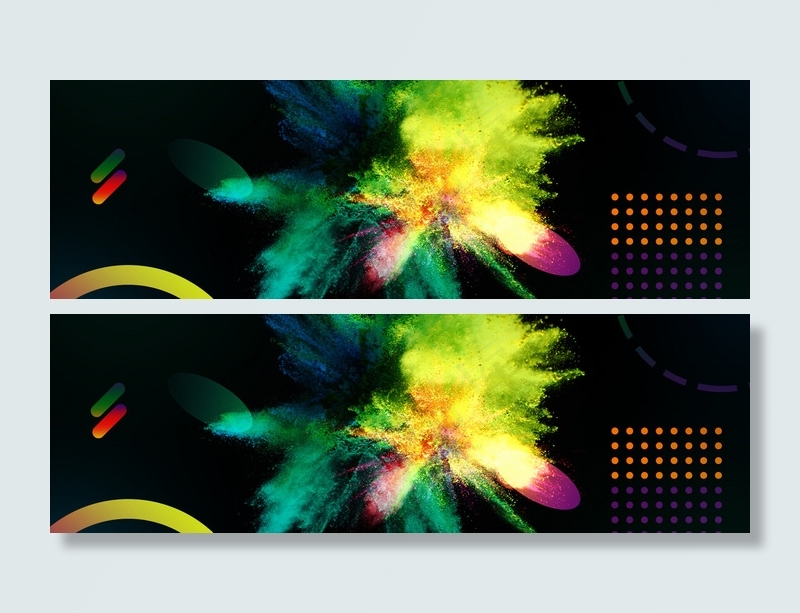 绚丽水彩风渐变黑色banner背景图片素材,背景元素