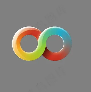 彩色简便的数字8,免抠元素艺术字