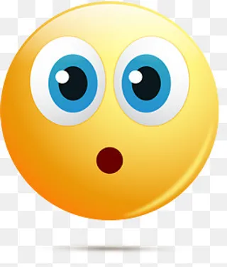 可爱卡通黄色圆脸3D惊讶表情矢量,免抠元素