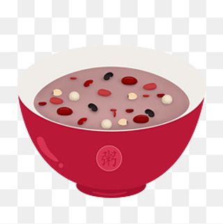 卡通手绘一碗腊八粥,免抠元素