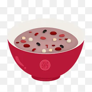 卡通手绘一碗腊八粥,免抠元素