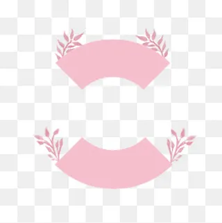 花色图案粉红色标签,免抠元素