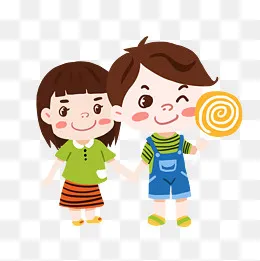 六一儿童节小哥哥小妹妹原创手绘,免抠元素(2000*2000px)psd模版下载
