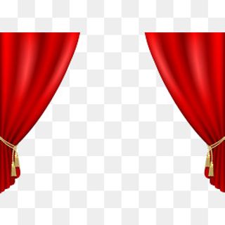春节红色舞台帘布,免抠元素