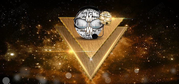 淘宝炫彩几何金色底纹海报背景背景图片素材