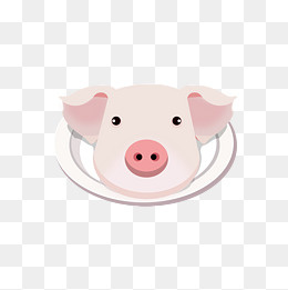 清明祭祀食物猪头肉矢量免抠,免抠元素